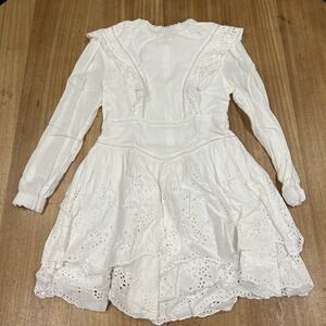 All Saints white Aislyn Ditsy Dress  Eyelet Embroidery 2 Festival Fairy Boho